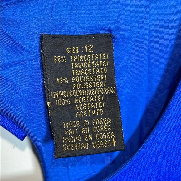 Liz Claiborne NIGHT - Vintage Cobalt Blue Sheath Maxi Dress with Flutter Sleeves - Picture 5 of 12